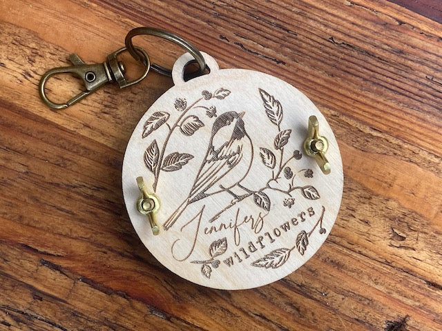 Song Bird Personalized Keychain Flower Press