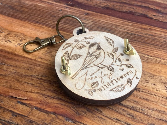 Song Bird Personalized Keychain Flower Press