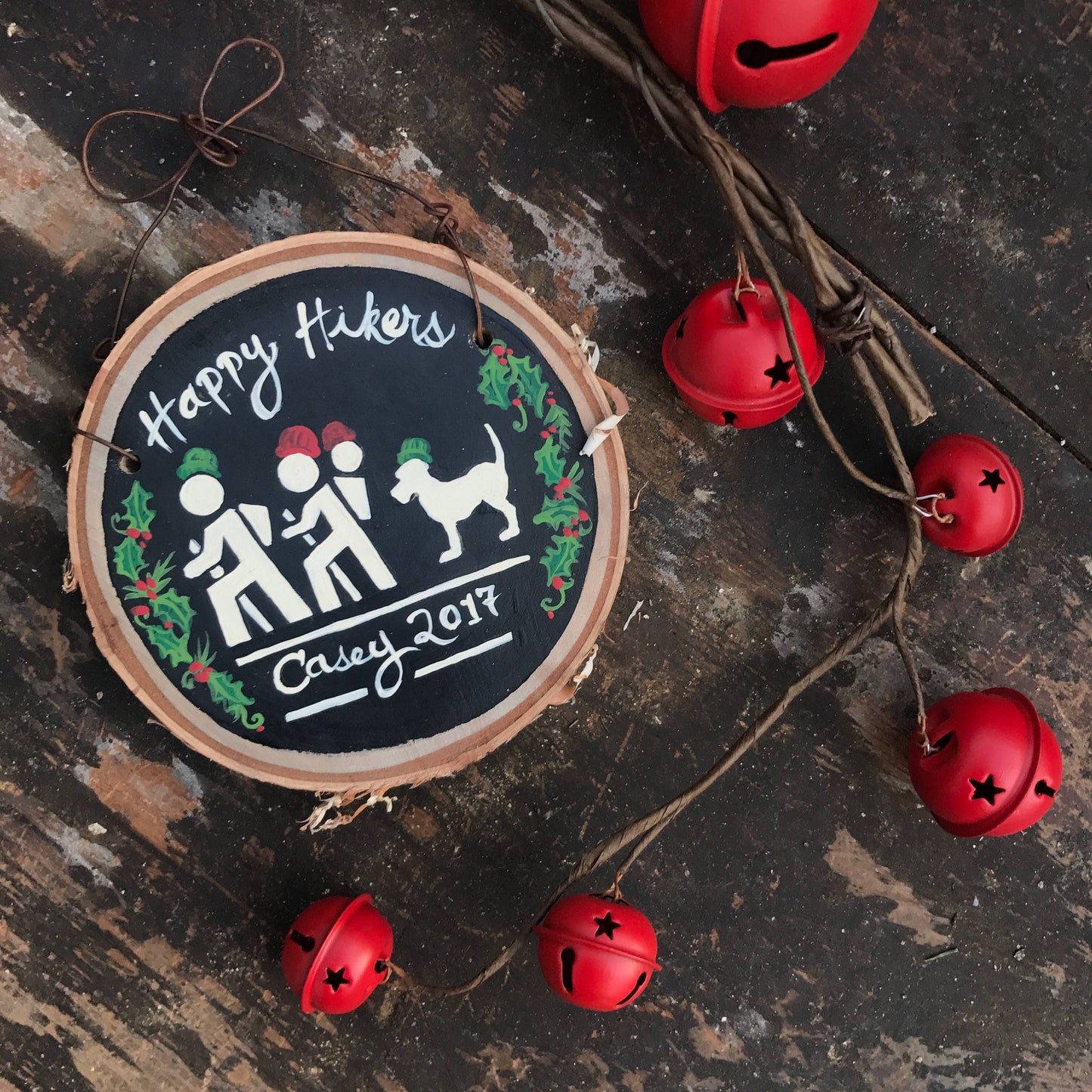 Camping Christmas Ornament with Vintage Lantern