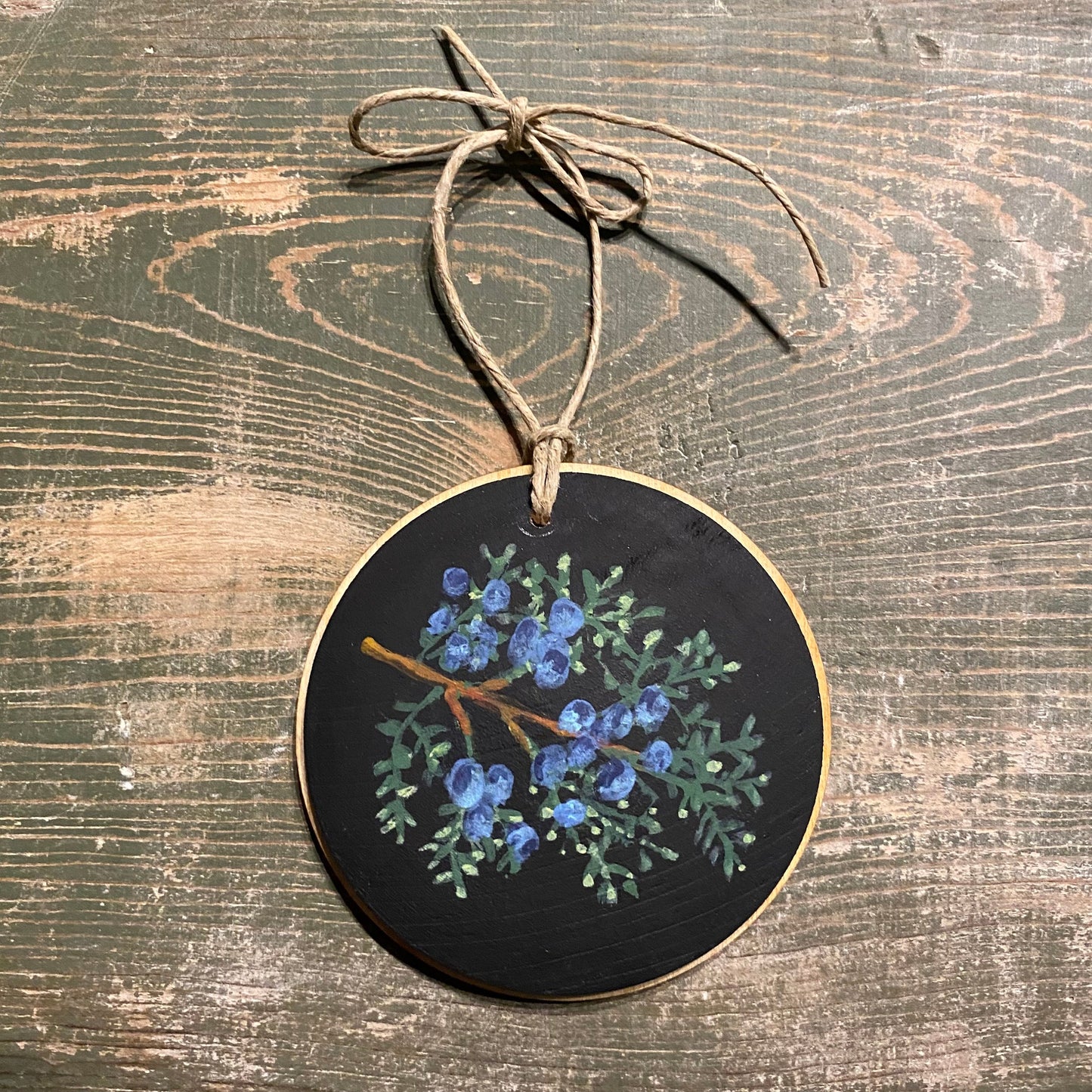 Botanical Art Ornaments with Holly, Pine, Juniper & Winter Berry