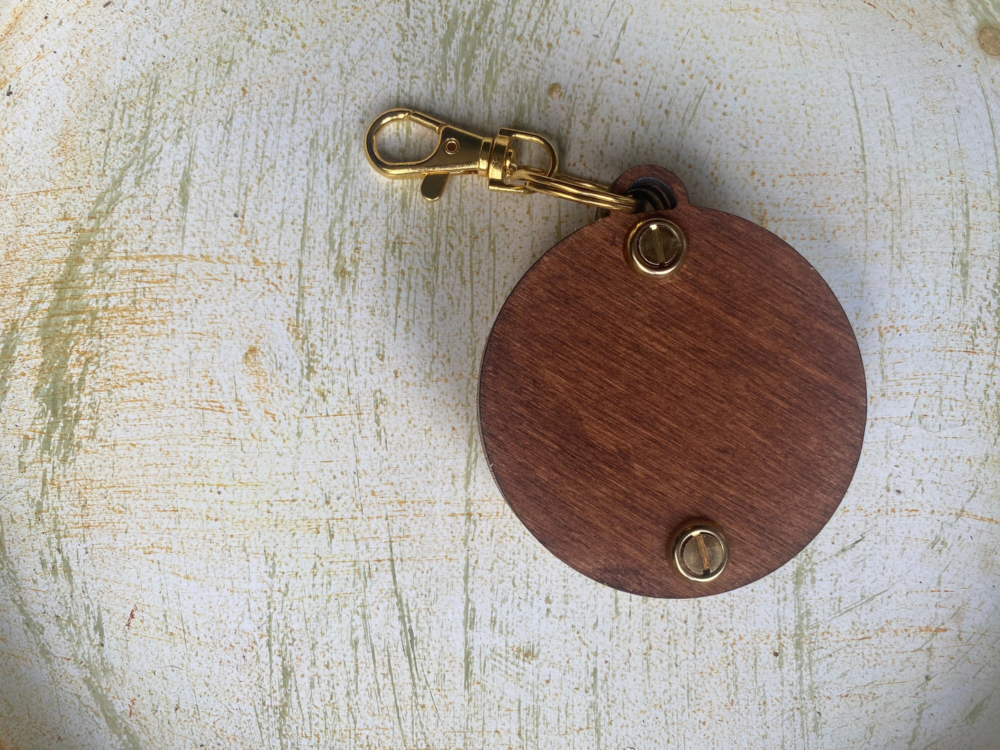 Mini Flower Press with Butterfly Window Keychain