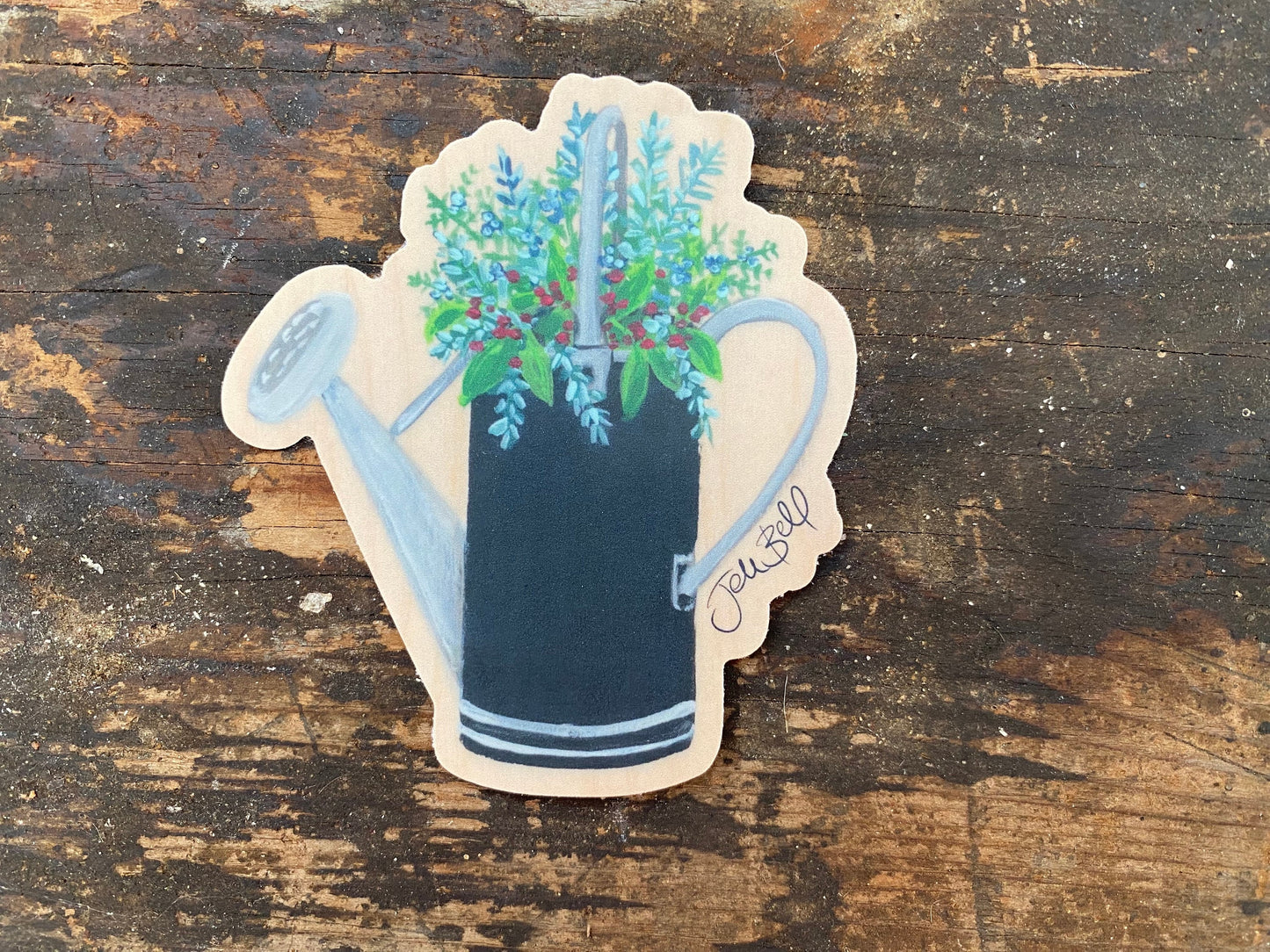 Vintage Watering Can Full of Pinecones & Juniper Berry Leaves