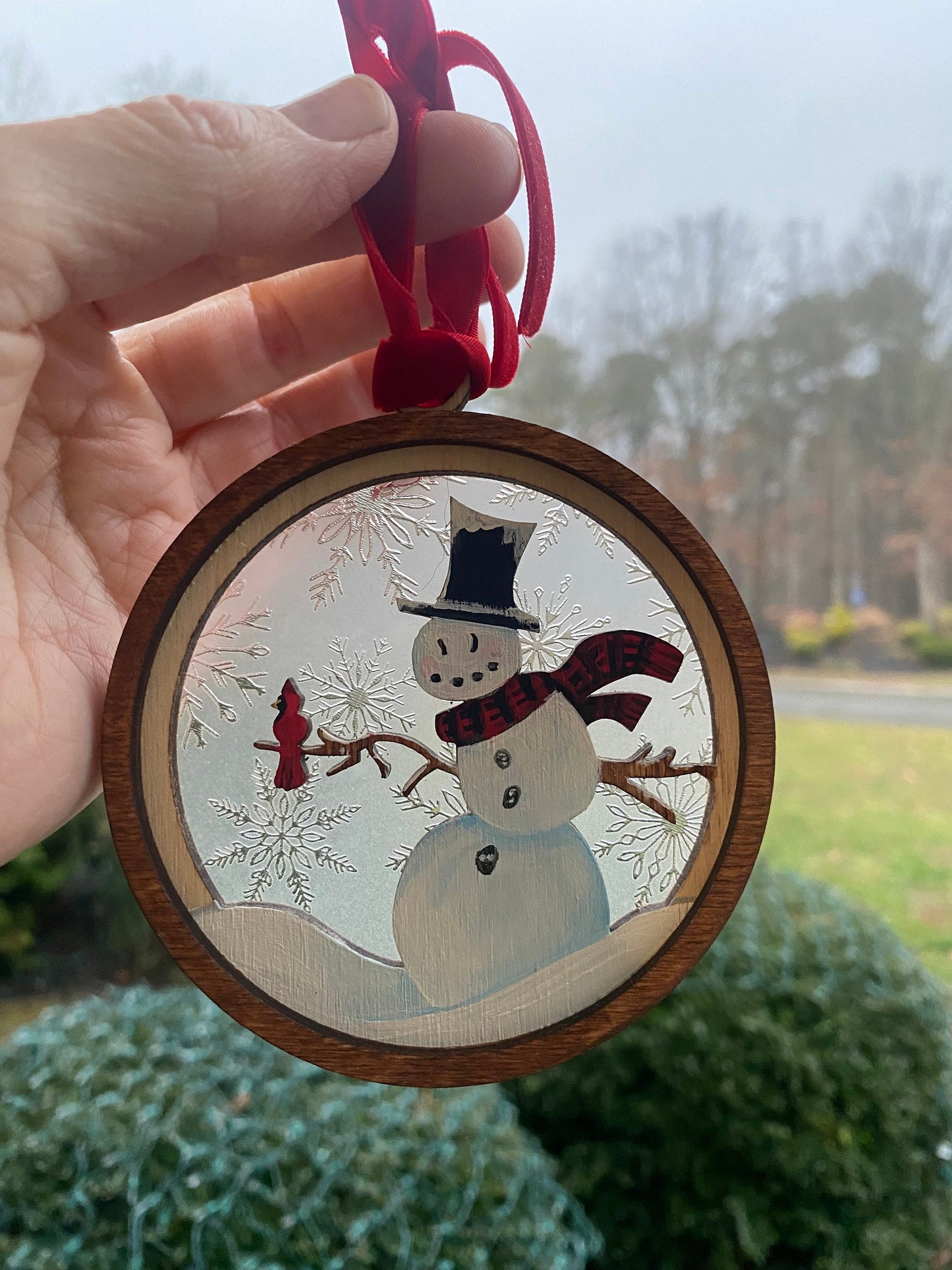 Christmas from Heaven Cardinal Snowman Ornament is a Great Memorial/In Memory Of Gift