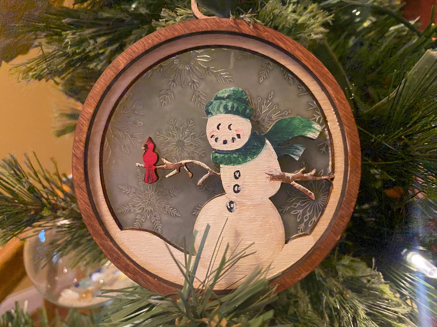Christmas from Heaven Cardinal Snowman Ornament is a Great Memorial/In Memory Of Gift