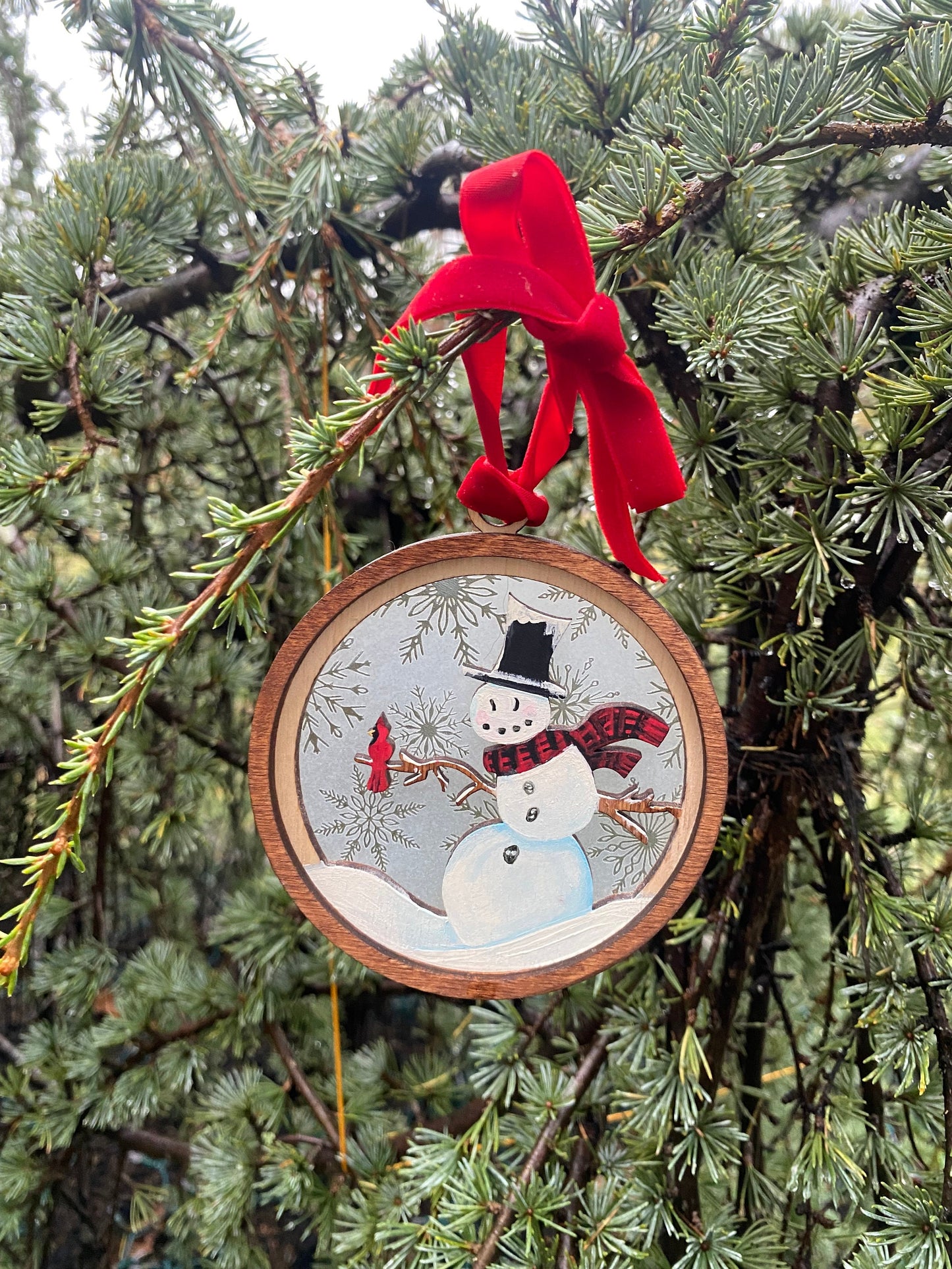 Christmas from Heaven Cardinal Snowman Ornament is a Great Memorial/In Memory Of Gift