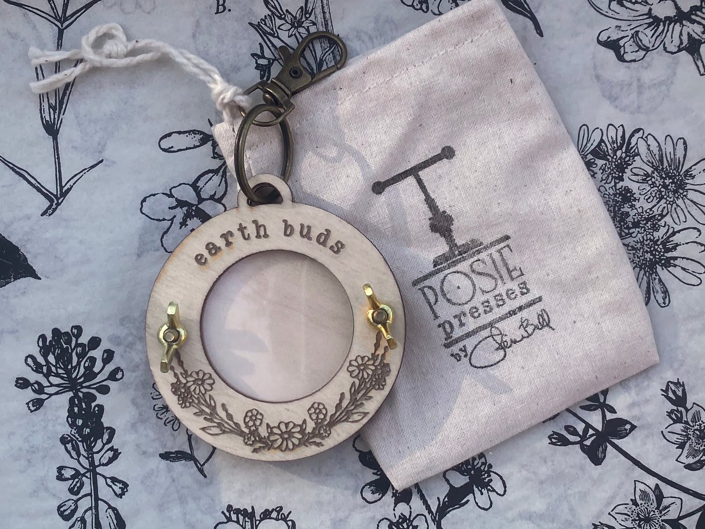 Pocket-size Keychain Flower Press is Travel Size and Perfect as a Stocking Stuffer