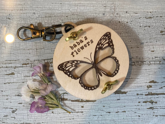 Mini Flower Press Keychain with Butterfly Window (WHOLESALE ONLY)