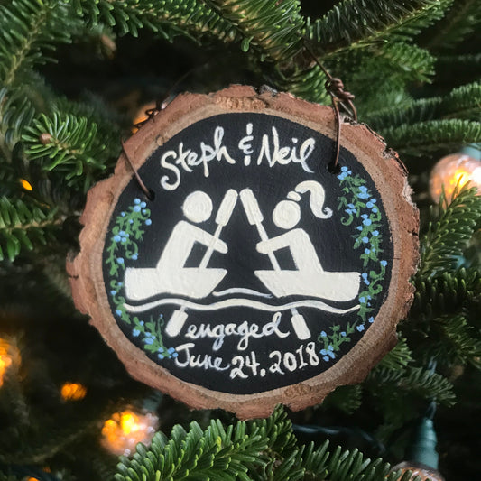 National Parks - Engagement Kayak Ornament