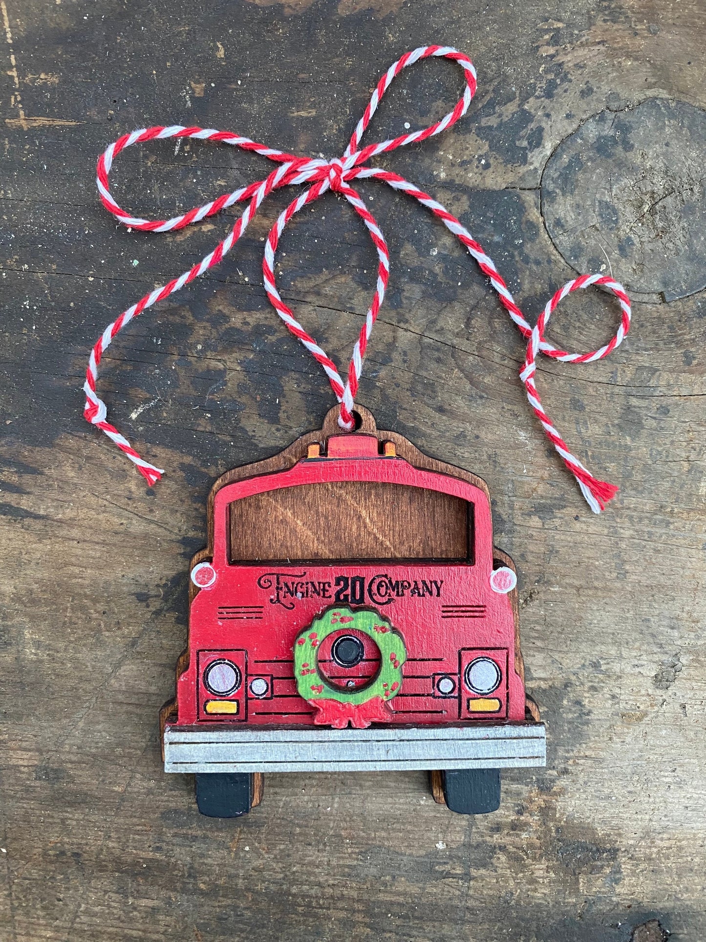 Vintage Fire Truck Personalized Christmas Ornament