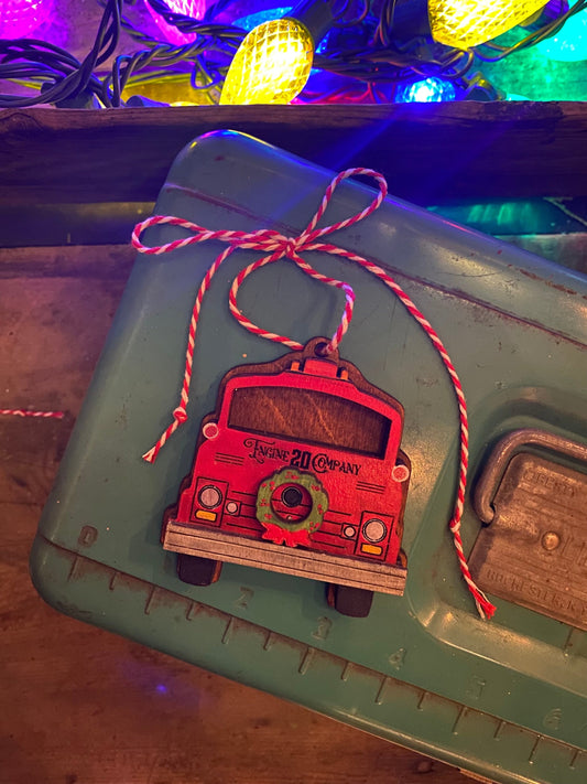 Vintage Fire Truck Personalized Christmas Ornament