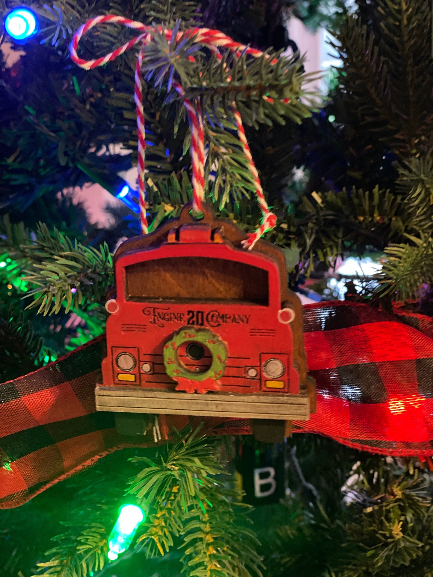 Vintage Fire Truck Personalized Christmas Ornament