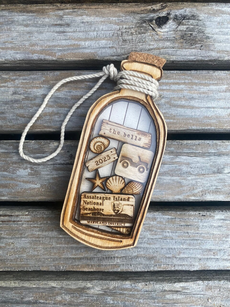 Christmas Message in a Bottle Virginia Beach Ornament