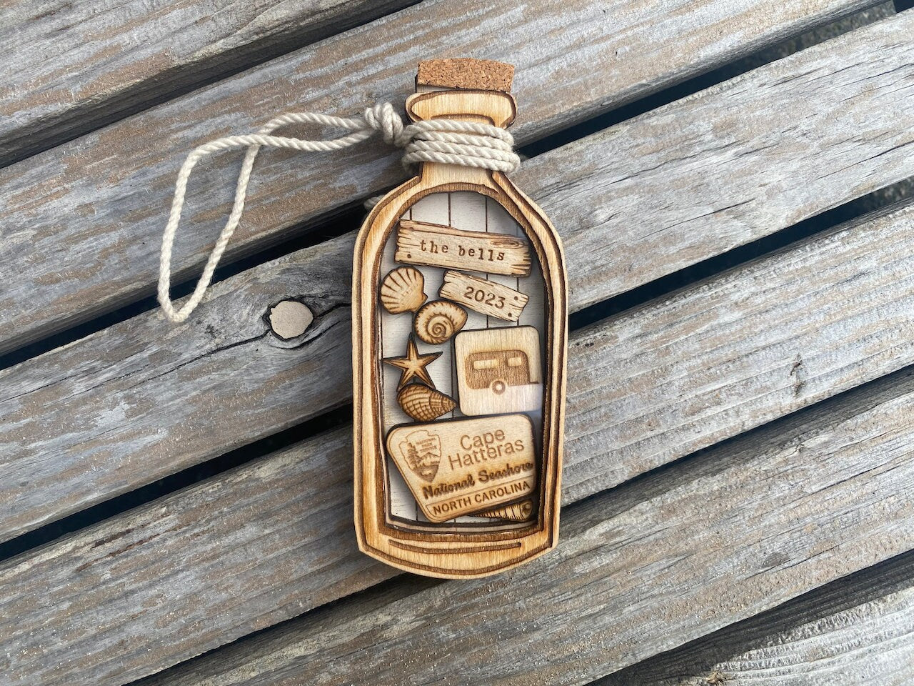 Christmas Message in a Bottle OBX Ornament