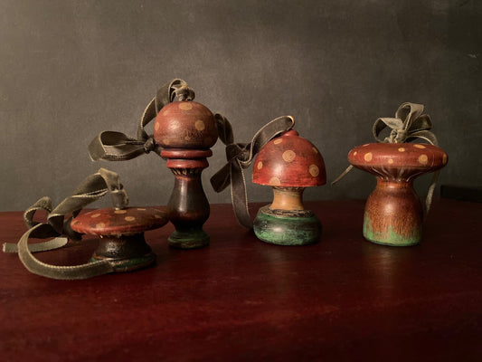 Mushroom Ornaments Made from Architectural Salvage