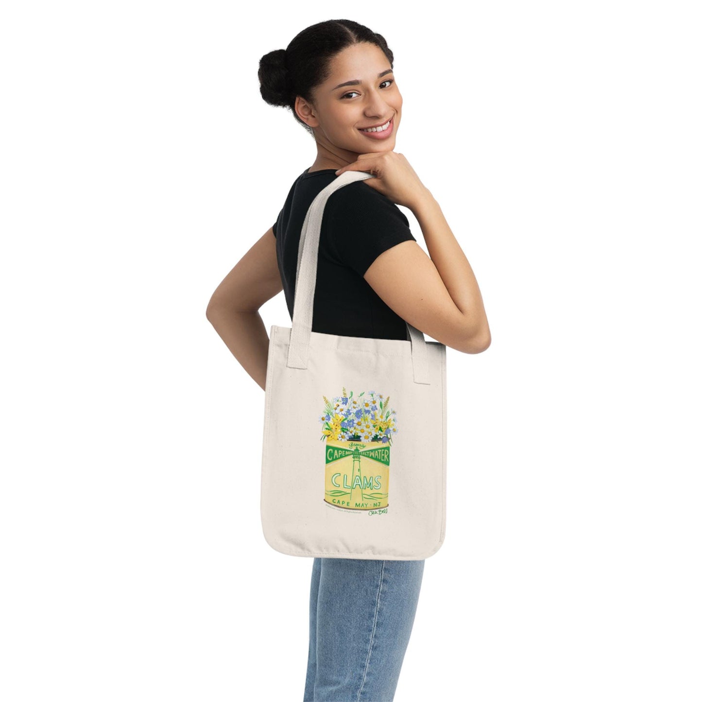 Cape May Clams from NJ Art on Organic Canvas Tote Bag