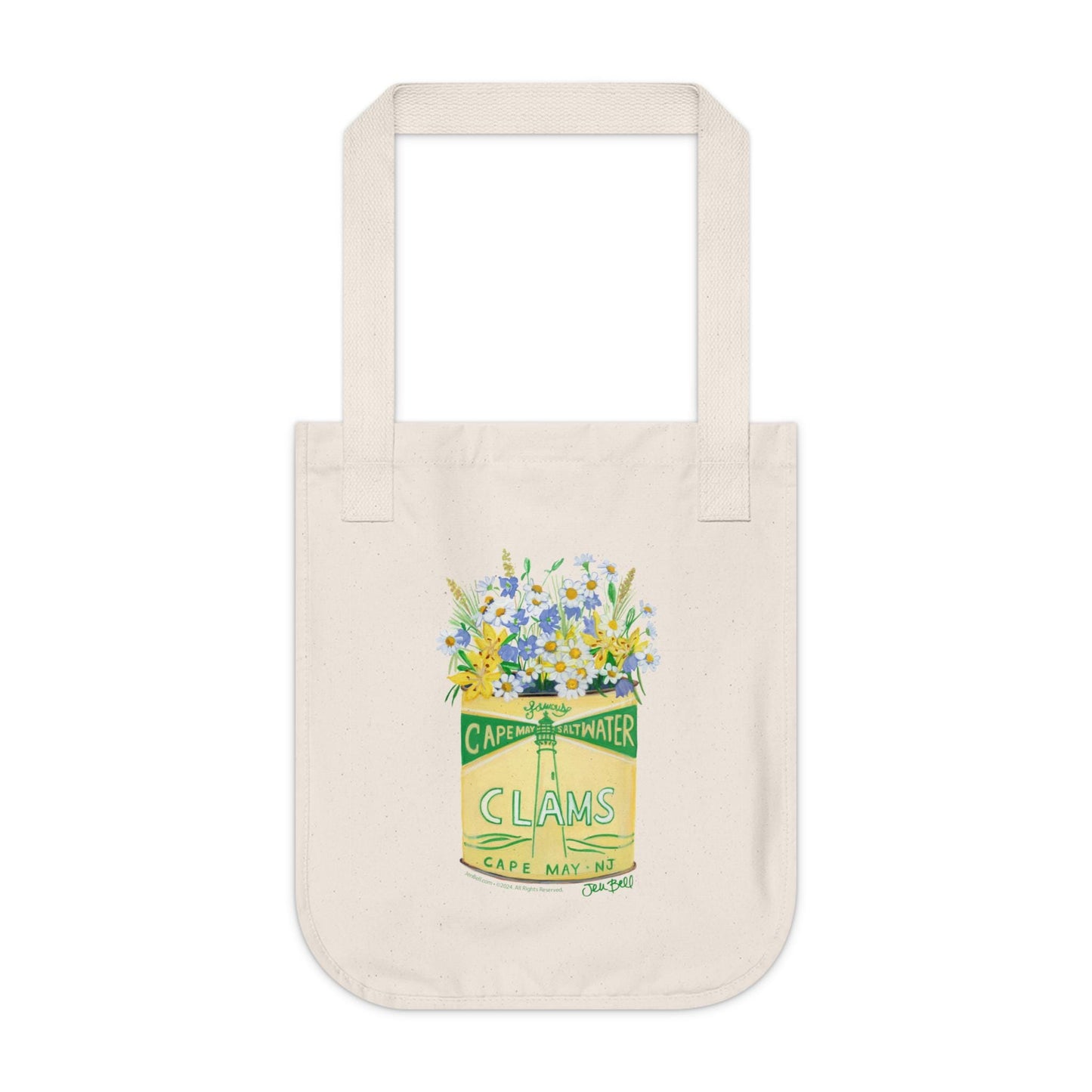 Cape May Clams from NJ Art on Organic Canvas Tote Bag